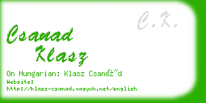 csanad klasz business card